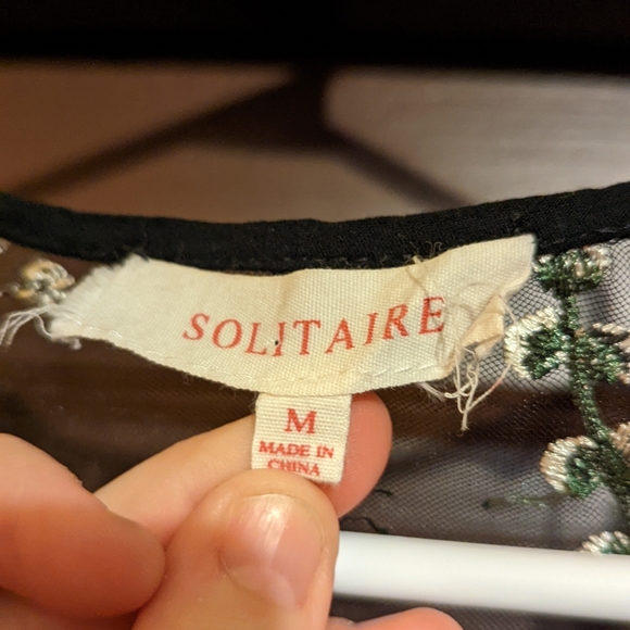 Black floral embroidered shirt - Picture 2 of 2